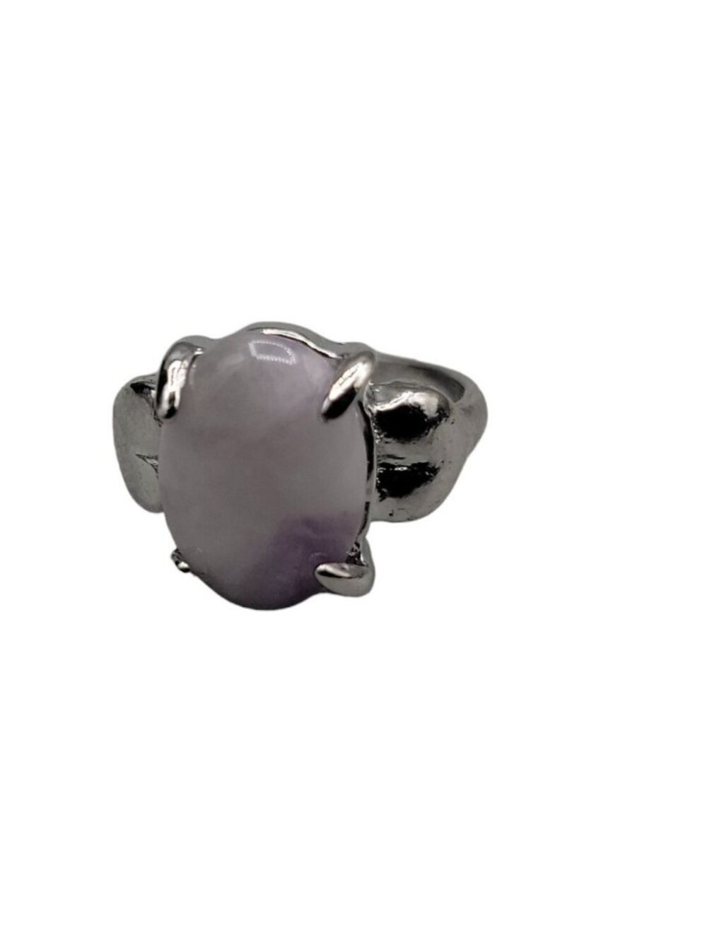 Purple Moonstone Ring Silver Plated Ladies Size 5.5 Heart Side Accents Vintage - Picture 13 of 16